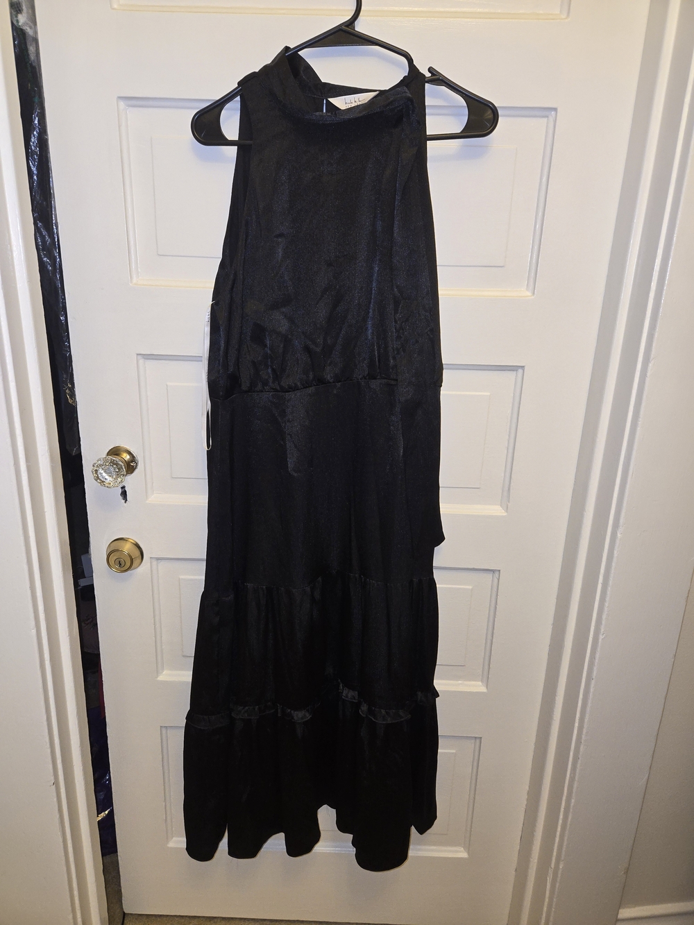Black Tiered Halter Maxi Dress
